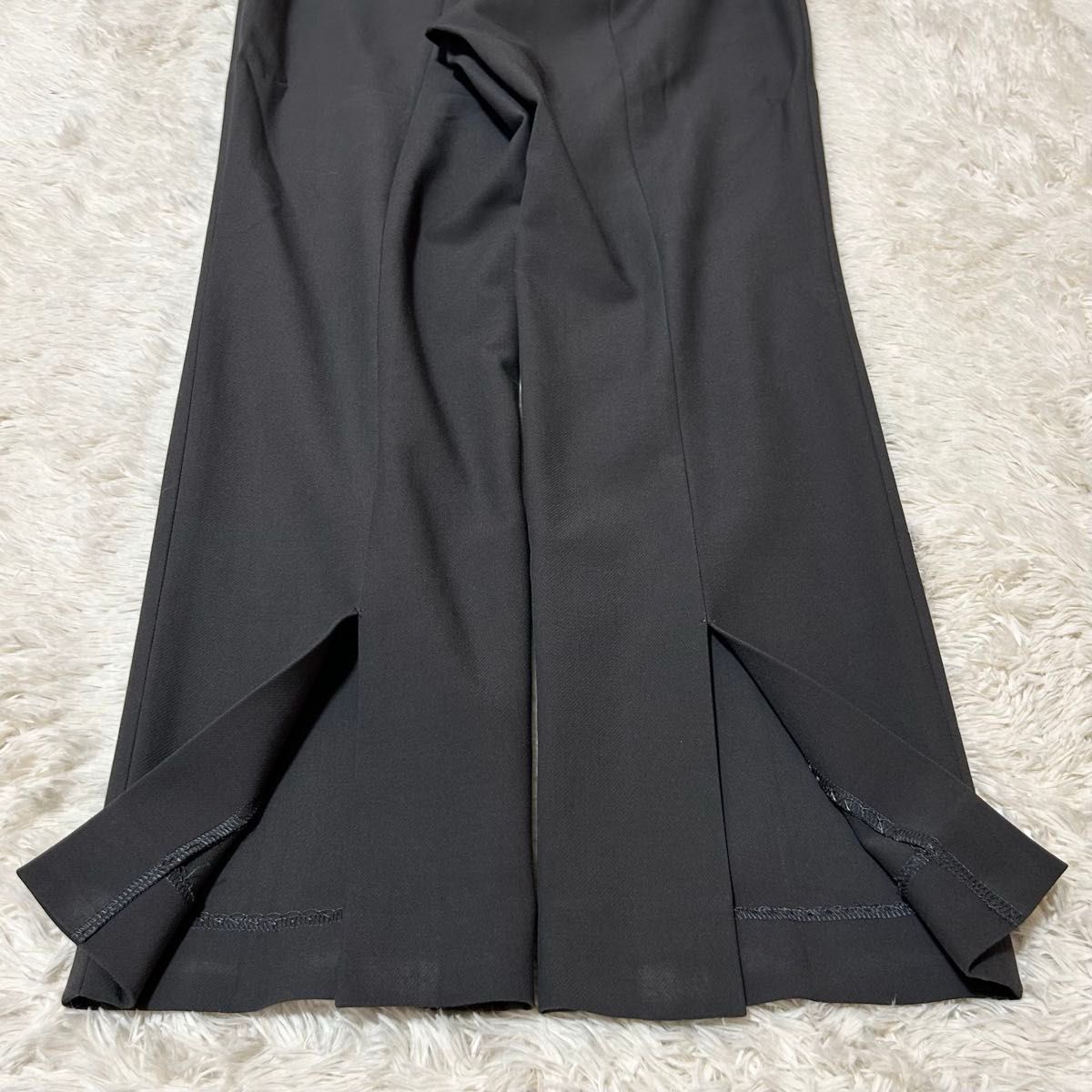 ユナイテッドアローズ☆ノーカラーパンツスーツ ストレッチ グレー 38 ユナイテッドアローズ UNITED ARROWS セットアップ ノーカラー