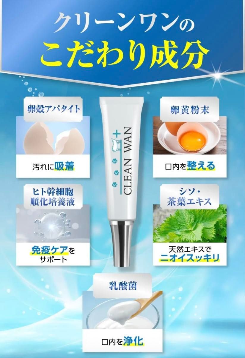 CLEAN WAN 犬用 15g 複数本あり CLEAN WAN 犬 デンタルケア 新品未開封歯磨き粉犬 歯石取り