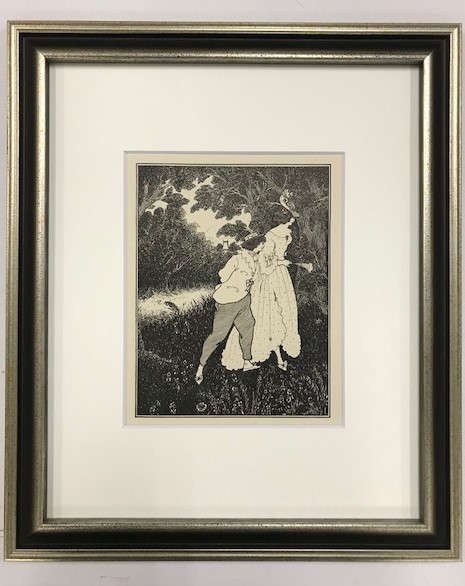 【特価】　≪　　オーブリー・ビアズリー　　≫　　オリジナルラインブロック　　 THE THREE MUSICIANS　　1899年　　AUBREY　BEARDSLEY_画像1