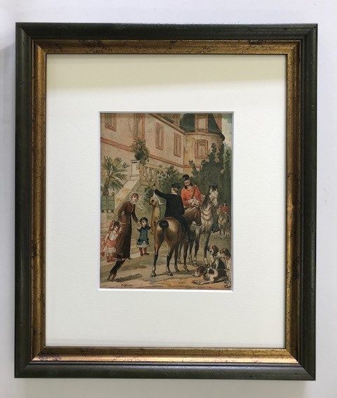 【特価】 ≪ C.DELORT ≫ オリジナル木版画 MY FIRST FOX 1890年 人気の定番アイテム