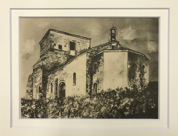 【特価】 ≪ モーリス・ユトリロ ≫ コロタイプ版画 EGLISE DE MONTMEBAS 1929年 MAURICE UTRILLO 1