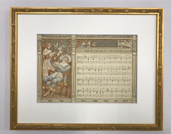 【特価】　≪　　ウォルター　クレイン　　≫　 オリジナルリトグラフ【石版画】　　PAN PIPES　 ⅩⅣ 　　1883年　　WALTER CRANE