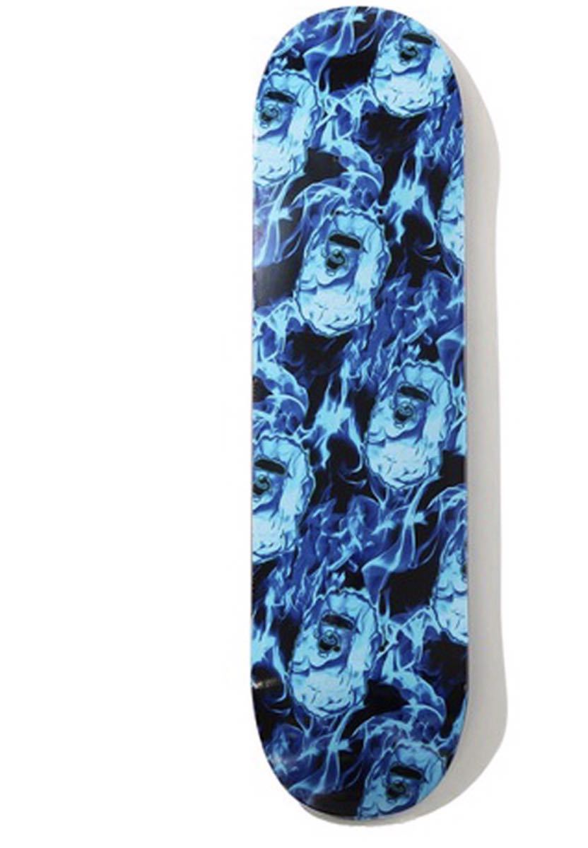 A BATHING APE スケートボード サックスブルー BAPE FLAME SKATEBOARD アベイシングエイプ デッキ ベイプ　スケボー フレイム 炎 SAXBLUE_画像1