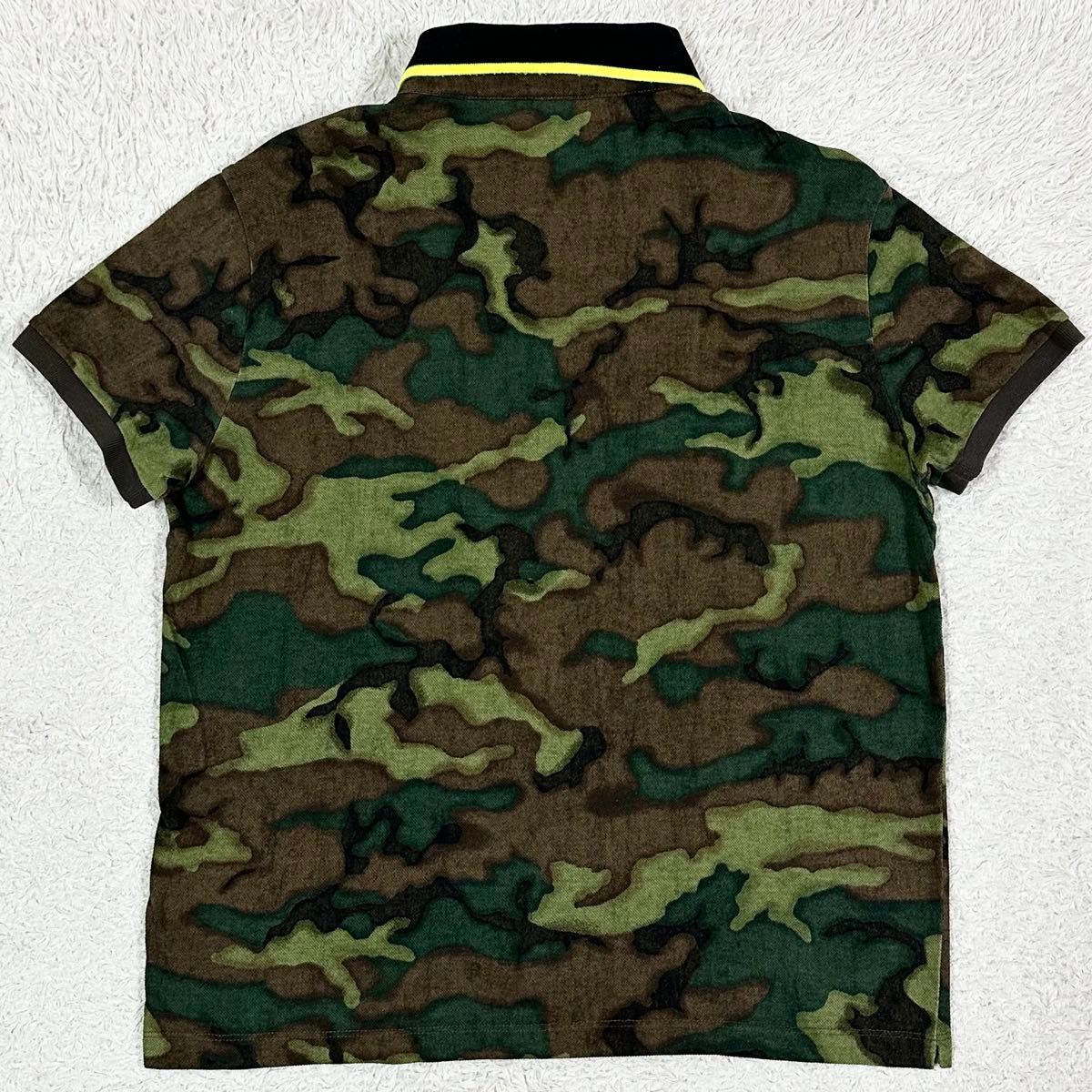 極美品 MONCLER マグリア ポロシャツ シグネチャー 総ロゴ刺繍 黒 S MONCLER モンクレール MAGLIA マグリア 半袖 ポロシャツ ワン