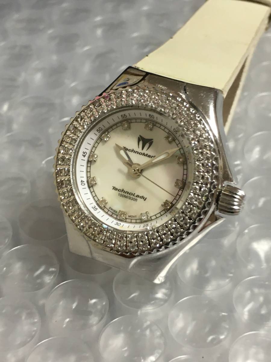  Technomarine Techno reti diamond bezel &12P diamond face USED goods 