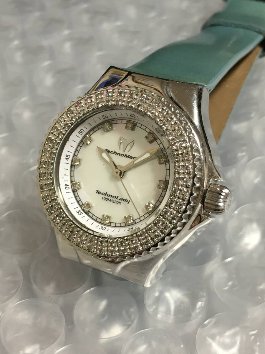  Technomarine Techno reti бриллиантовая оправа &12P diamond циферблат USED товар 