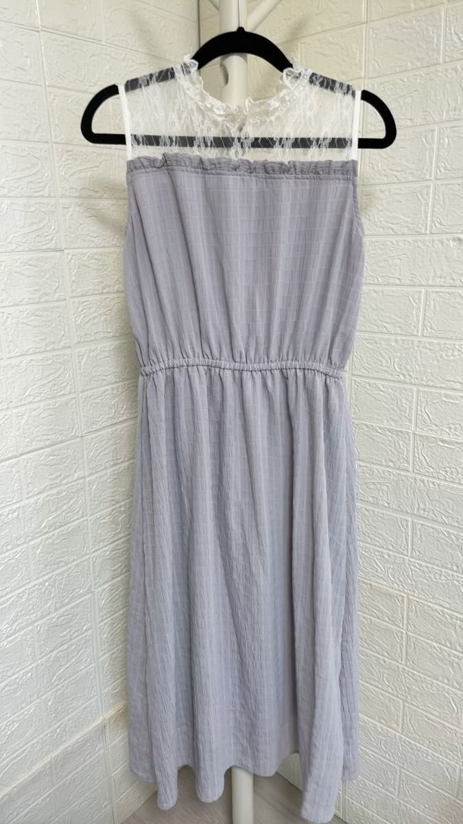 ロングワンピース シフォンワンピース ノースリーブワンピース 春夏ロングワンピース プリーツワンピース シースルーワンピース 美品