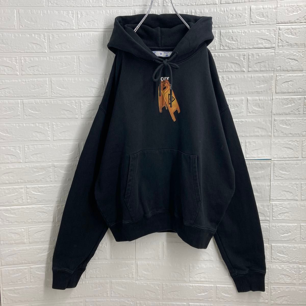 OFF‐WHITE☆エイリアン アロー スケートパーカー プリント入り 希少 OFF-WHITE クロスアロー スケルトン オーバーサイズ