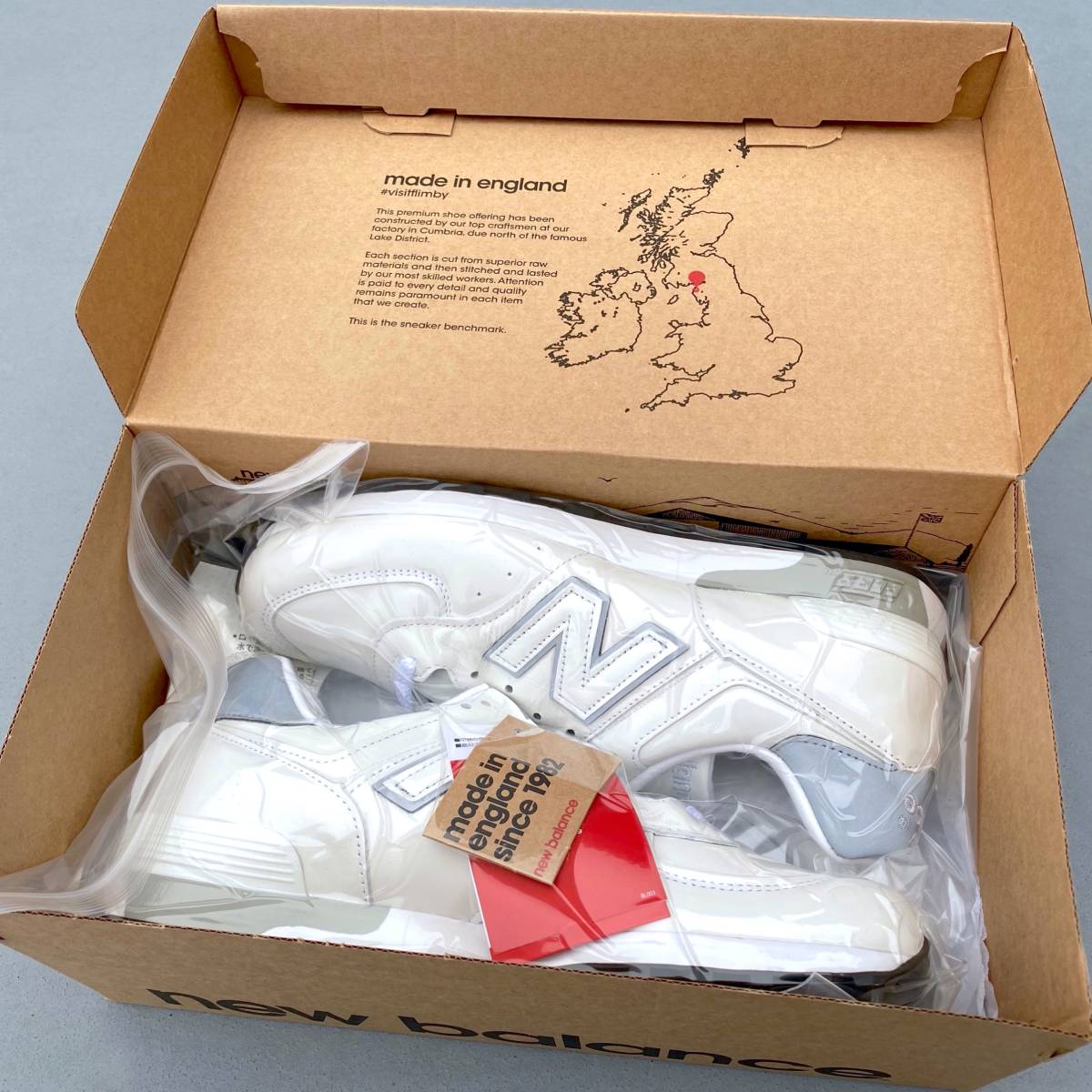  domestic regular goods UK made all leather NEW BALANCE M576WWL white × gray US10 28cm limitation England Britain made NB white sneakers MADE IN ENGLAND
