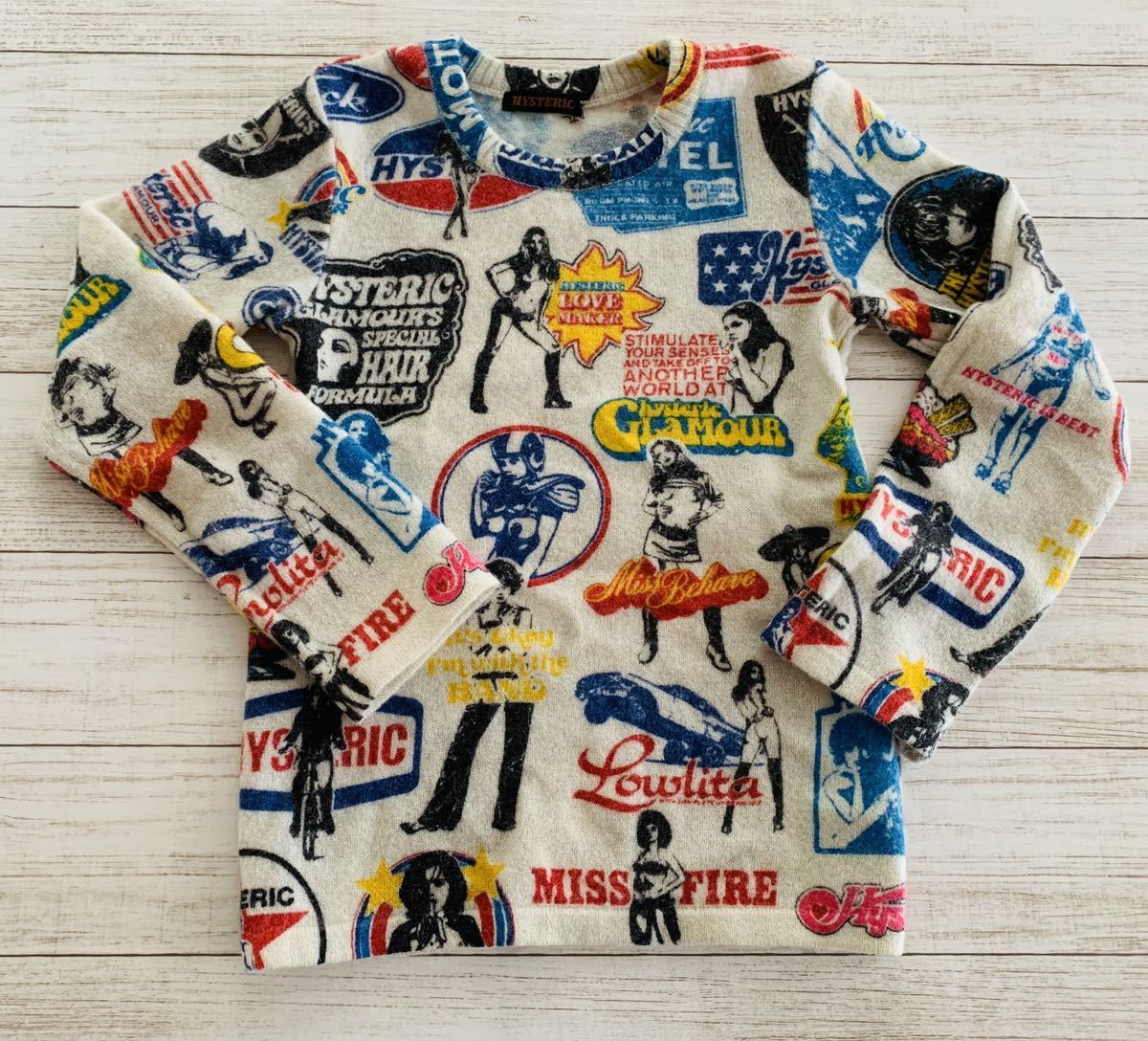 HYSTERIC MINI Hysteric Mini his Mini sticker pattern sweater g llama - pattern girl pattern 