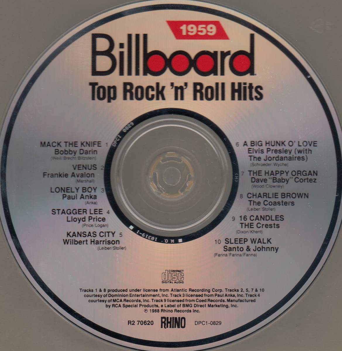 輸 Billboard Top Rock'N'Roll Hits - 1959 BOBBY DARIN/FRANKIE AVALON/PAUL ANKA/CRESTS◆規格番号■R2-70620◆送料無料■即決●交渉有_画像3