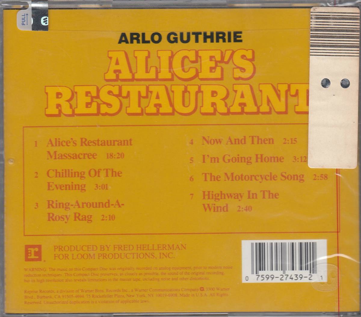 輸 Arlo Guthrie Alice's Restaurant アーロ・ガスリー 未開封◆規格番号■6267-2◆送料無料■即決●交渉有_画像2
