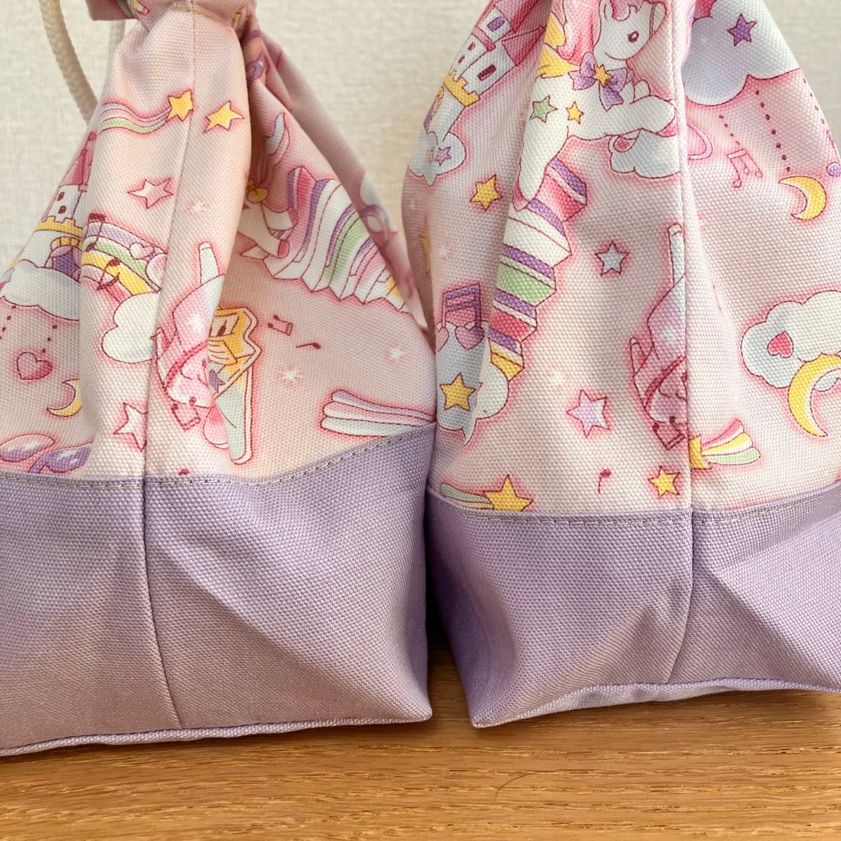 ゆこるみ オーダー ハンドメイド 入園入学 コップ袋 ランチョンマット ハンドメイド お弁当袋 コップ袋 ランチョンマット2枚 4点セット