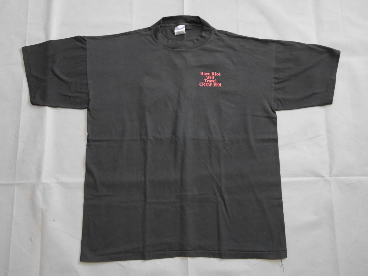 レア 1991年 GUNS N' ROSES 黒 2XL ツアー セキュリティー Tシャツ ビンテージ 半袖 ガンズアンドローゼス FEAR OF GOD フィアオブゴッド