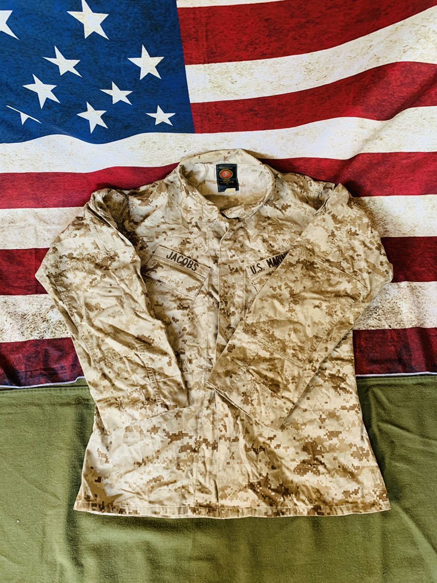 米軍 海兵隊 実物 放出品 長袖シャツ サイズ M-R USMC マーパット デジカモ デザート コンバット ジャケット サバゲー アウトドア 迷彩 　T_画像1