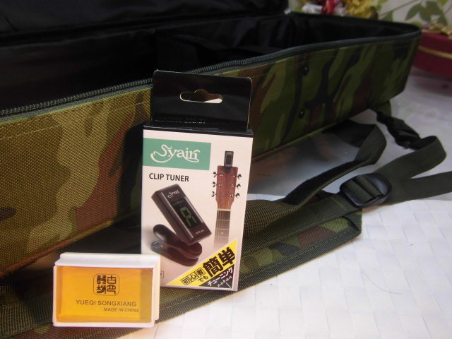 **( free shipping ) 7.920 jpy Okinawa sanshin exclusive use camouflage pattern soft case, style string tuner, slip prevention pine fat set 