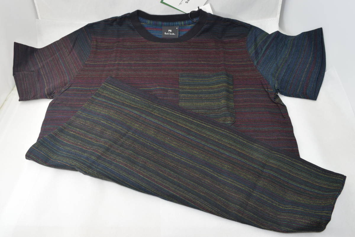 ☆新品未使用☆Paul Smith PS マルチ グラデーション ボーダー Tシャツ ☆Sサイズ☆着丈65㎝ 肩幅41㎝ 身幅49㎝ 袖丈20㎝☆定価13,200円_画像8