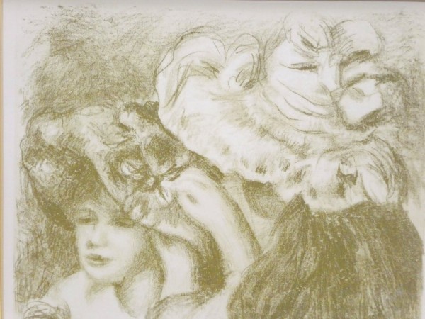 D00589★ピエール＝オーギュスト・ルノワール（Pierre-Auguste Renoir）『ピンをさしたぼうし』 / 版上サイン 1951 絵画_画像3