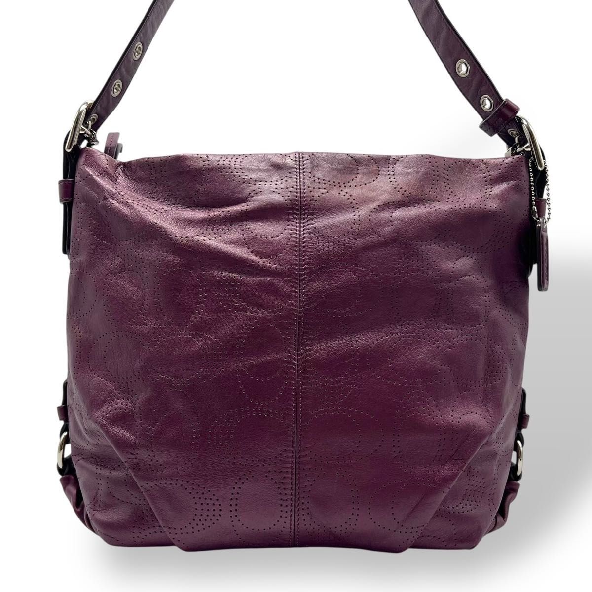 未使用 COACH コーチ F19407 パンチングレザー ショルダーバッグ COACH コーチ F19407 パンチングレザー ショルダーバッグ 大容量