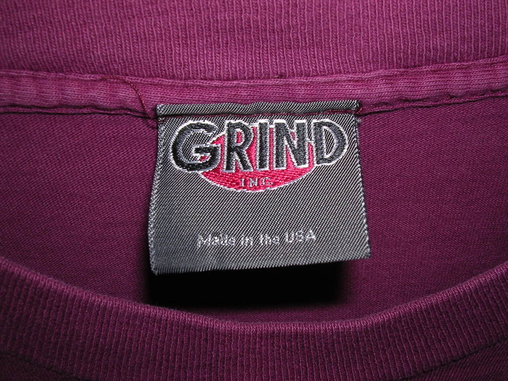 90s USA製 グラインド GRIND INC デカロゴ Tシャツ エンジ vintage old skateの画像8