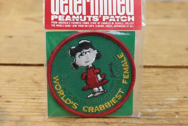 70s Determined Peanuts Patch/ルーシー ワッペン/ヴィンテージ ピーナッツ/デッドストック/15331_画像3