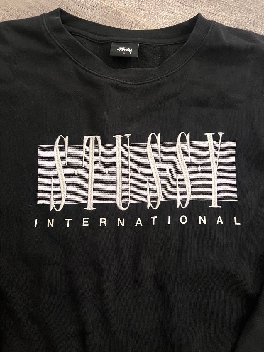 Stüssy ステューシーブラック 黒 半袖トレーナー Lサイズ STUSSY/ステューシー/スウェット/トレーナー/ブラック/Los