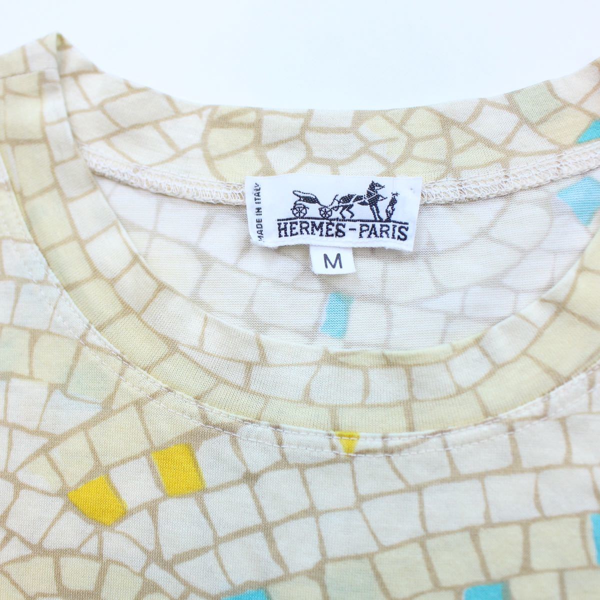 HERMES TILE PATTERNED ALL OVER ONE PIECE MADE IN ITALY/エルメス