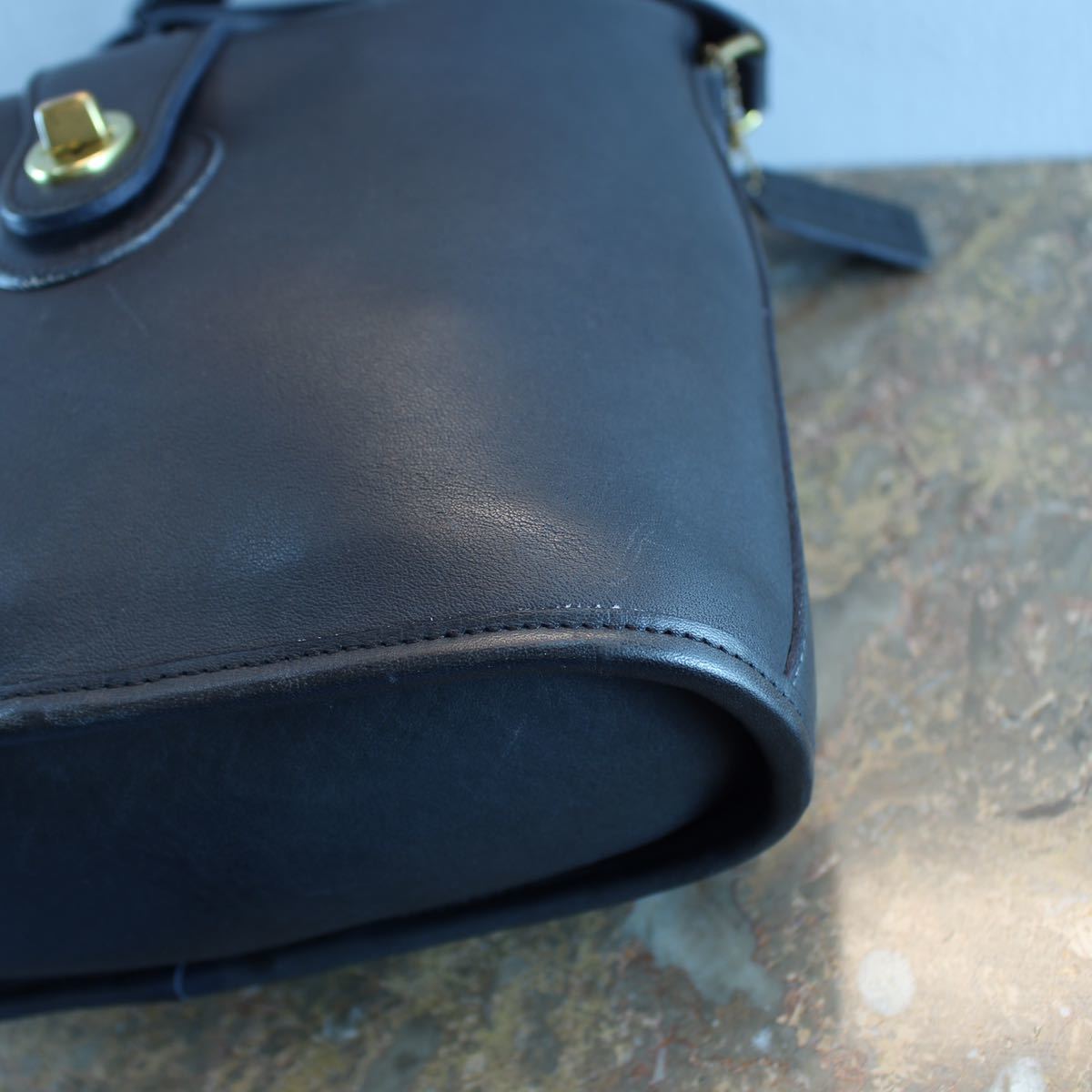 OLD COACH TURN LOCK LEATHER SHOULDER BAG MADE IN USA/オールドコーチターンロックレザーショルダーバッグ_画像6