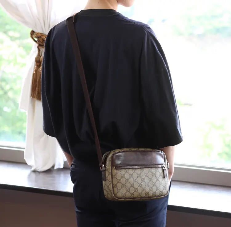 GUCCI GG PATTERNED SHOULDER BAG MADE IN ITALY/グッチGG柄ショルダー