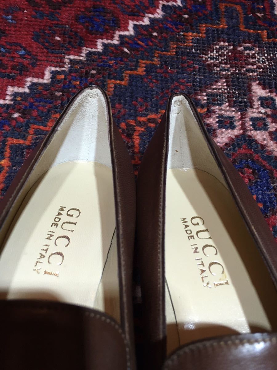 新品未使用GUCCI LEATHER HORSE BIT HEEL PUMPS MADE IN ITALY/グッチレザーホースビットヒールパンプス_画像9