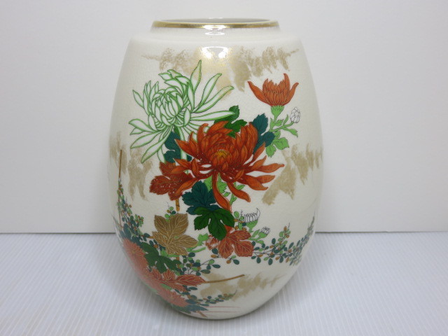 [ secondhand goods ] Kutani . mountain vase flower vase 0YR-109280