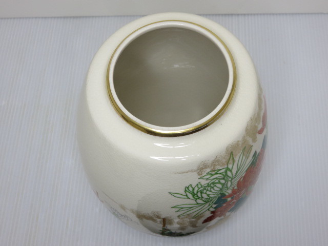 [ secondhand goods ] Kutani . mountain vase flower vase 0YR-109280