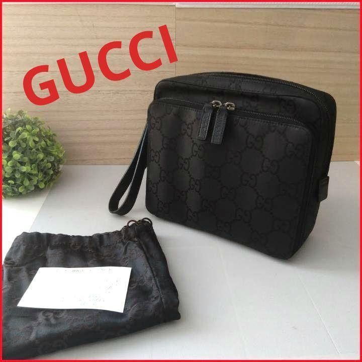 【GUCCI グッチ】GGパターン クラッチバッグ セカンドバッグ USED GUCCI グッチ クラッチバッグ セカンドバッグ GG柄 ナイロン 黒