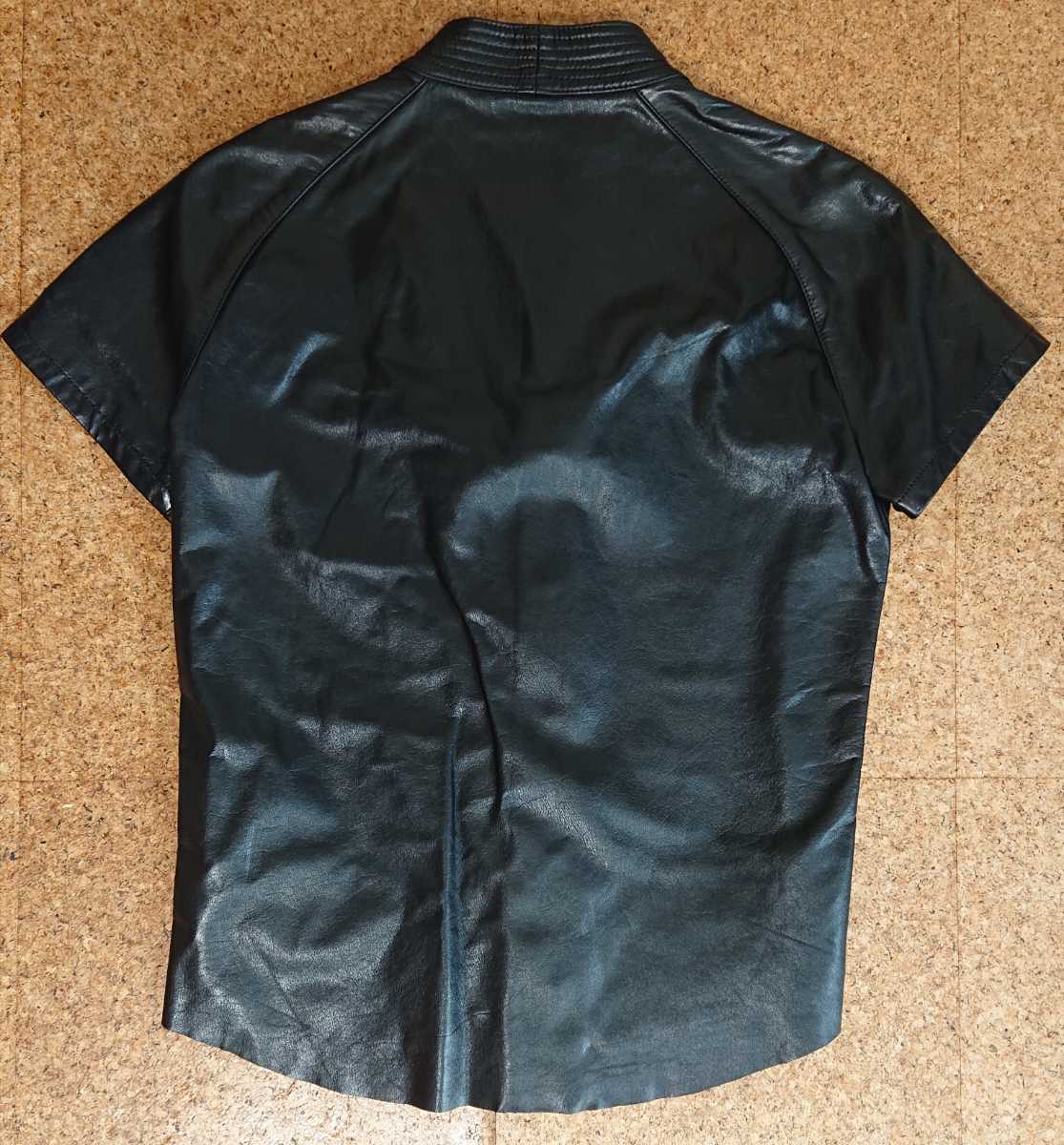 BLACKMEANS 新品 ブラックミーンズ black means 作務衣 レザー 半袖 シャツ ブラック 黒 牛革 - 5
