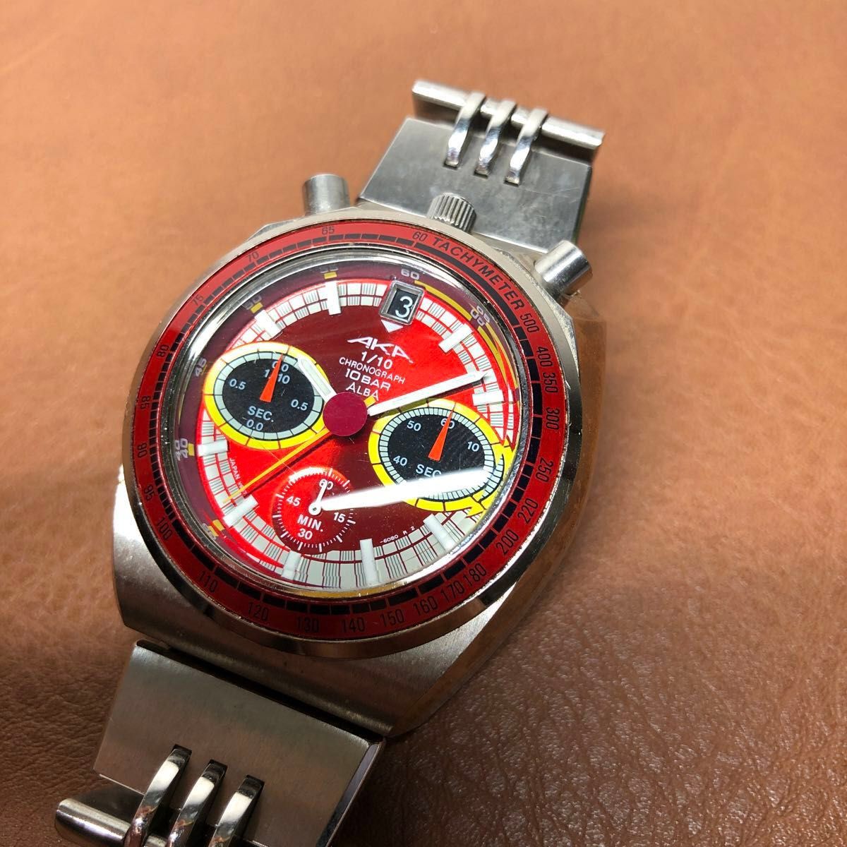 ジャンク品】AKA アルバ ALBAツノ クロノグラフ セイコー v657