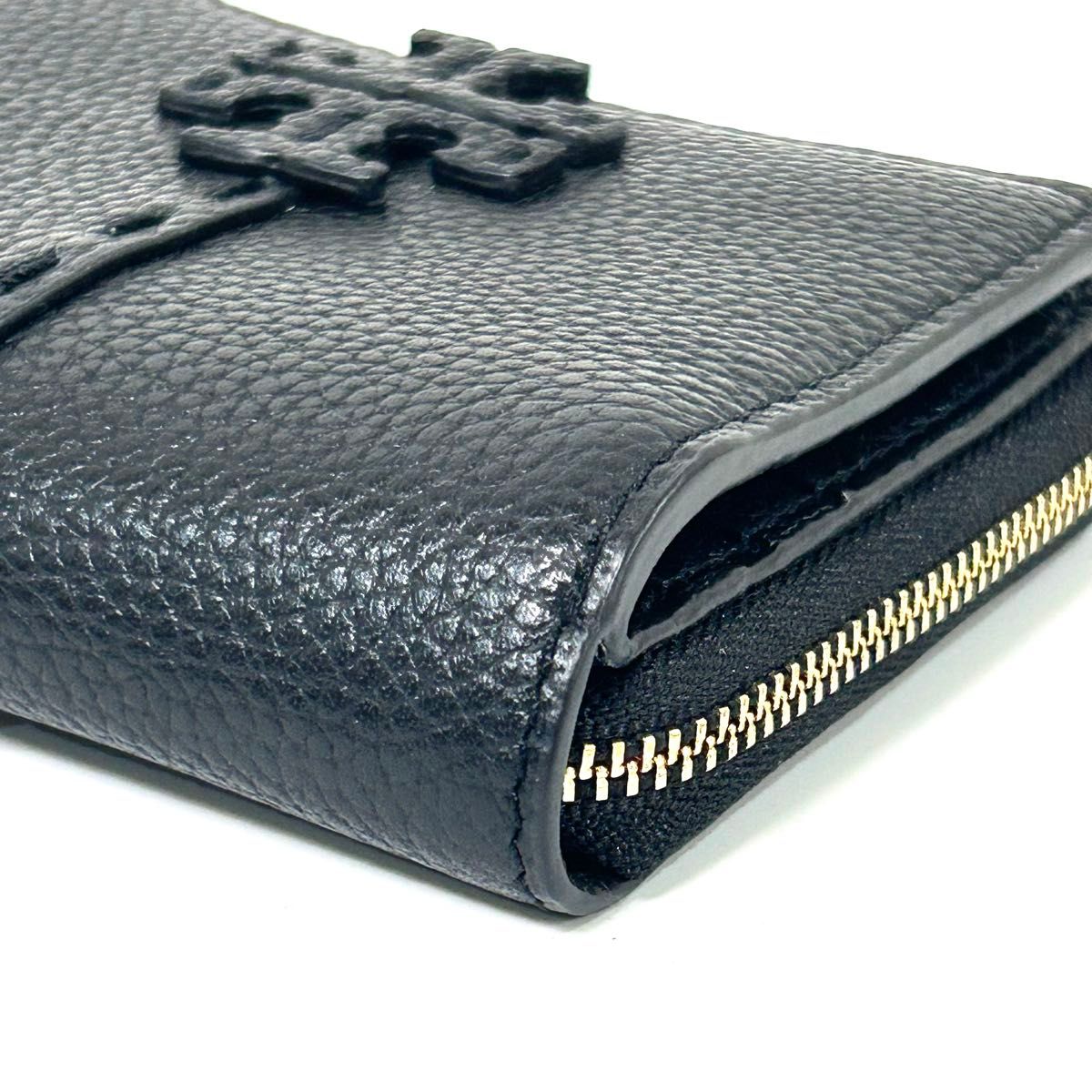 トリーバーチ 二つ折り ロゴ型押し レザー ウォレット★関税込 美品】TORY BURCH 二つ折り財布 McGRAW マックグロー レザー