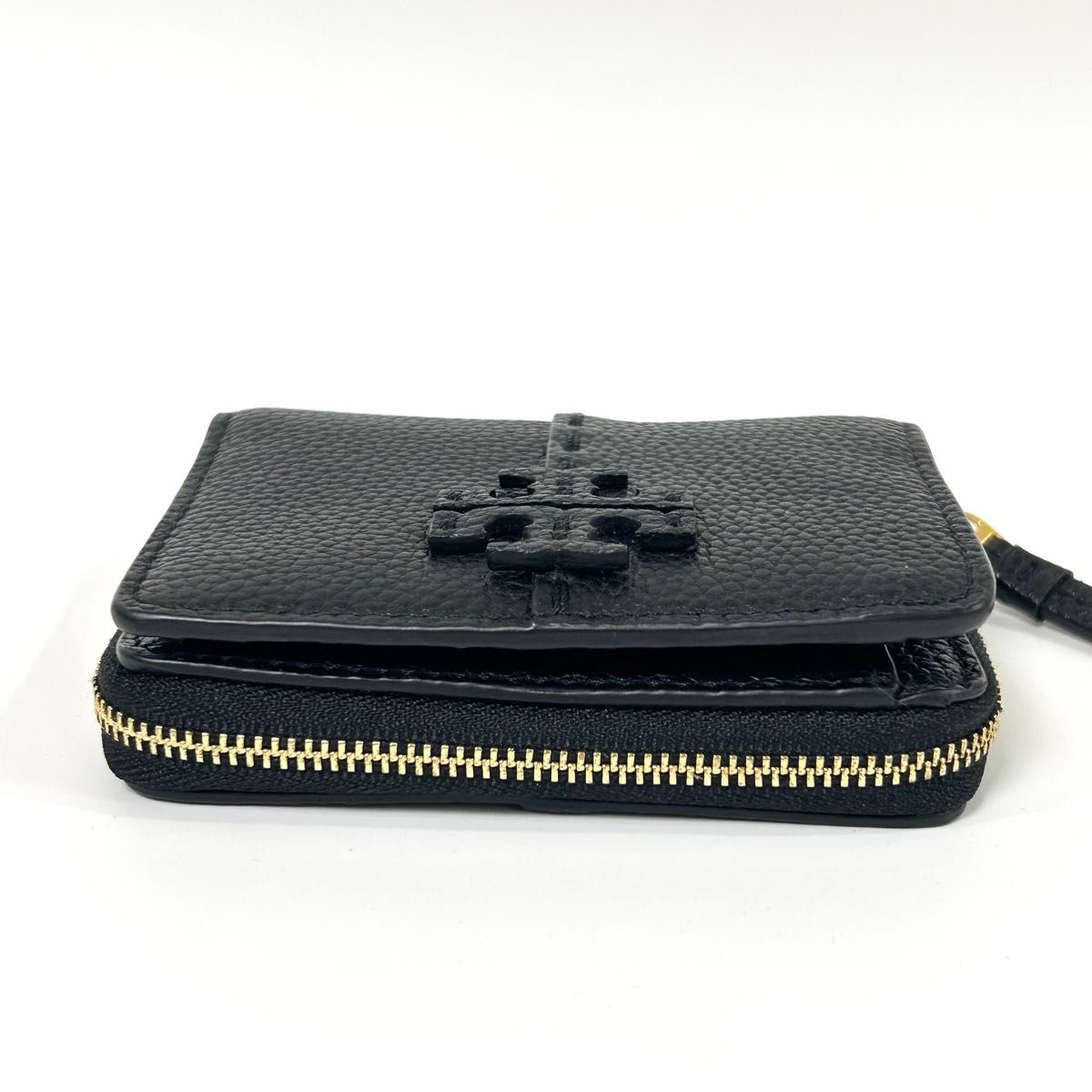 最終値下げ!!Tory Burch 黒 レザー 二つ折り財布 付属品あり 美品】TORY BURCH 二つ折り財布 McGRAW マックグロー レザー