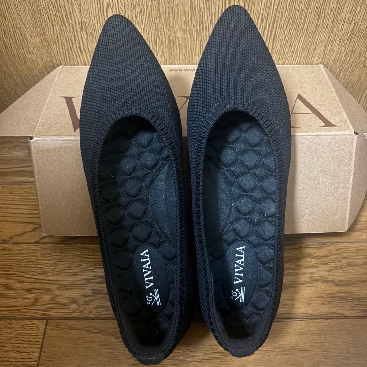 未使用✨VIVAIA ストラップ パンプス フラットシューズ 黒 37 1度のみ使用】VIVAIA フラットシューズ 黒 37 ARIA WALKER BLACK