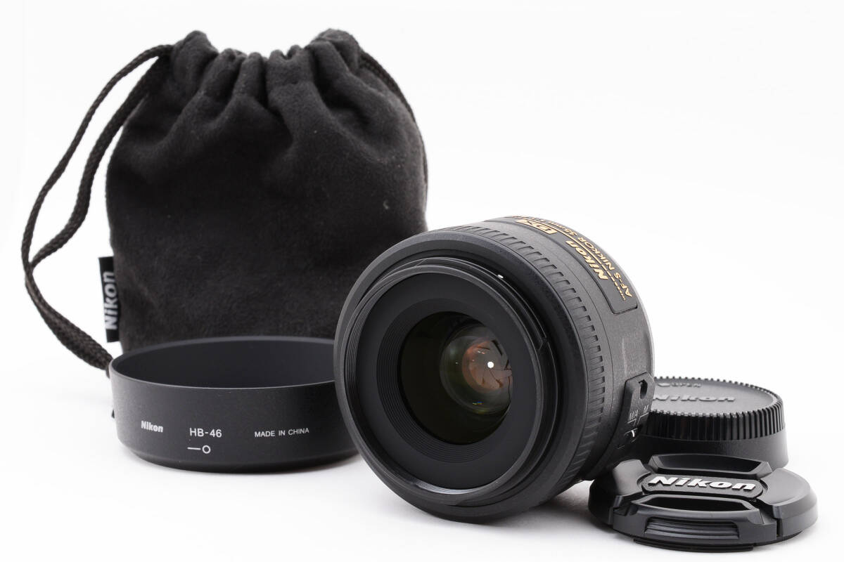 【中古美品】Nikon ニコンレンズ AF-S DX 35mm F1.8 G / 純正レンズフード付き! 2070930