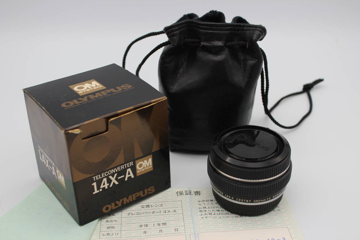 良品!!オリンパス OLYMPUS TELE CONVERTER 1.4x-A 250mmF2・300mmF4.5・350mmF2.8・400mmF6.3 ソフトケース・箱・保証書付き