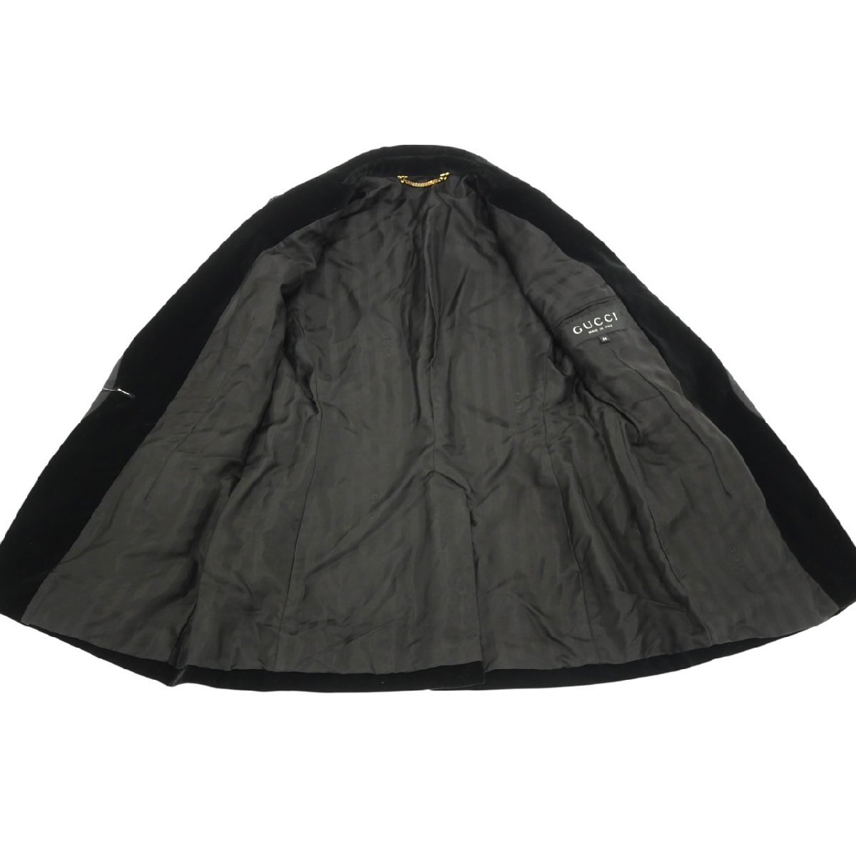 1円スタート GUCCI グッチ セットアップ パンツスーツ ジャケット ブラック 黒 コットン キュプラ フォーマル レディース サイズ44