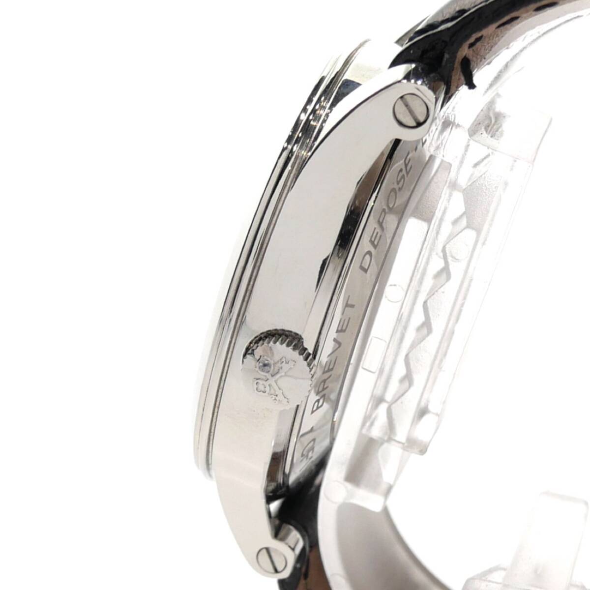 1円スタート 美品 稼動(dòng)品 CARLO FERRARA カルロフェラーラ レギュレーター CF1997 デイト 自動(dòng)巻き 里スケ ラウンド シルバー 白文字盤(pán)