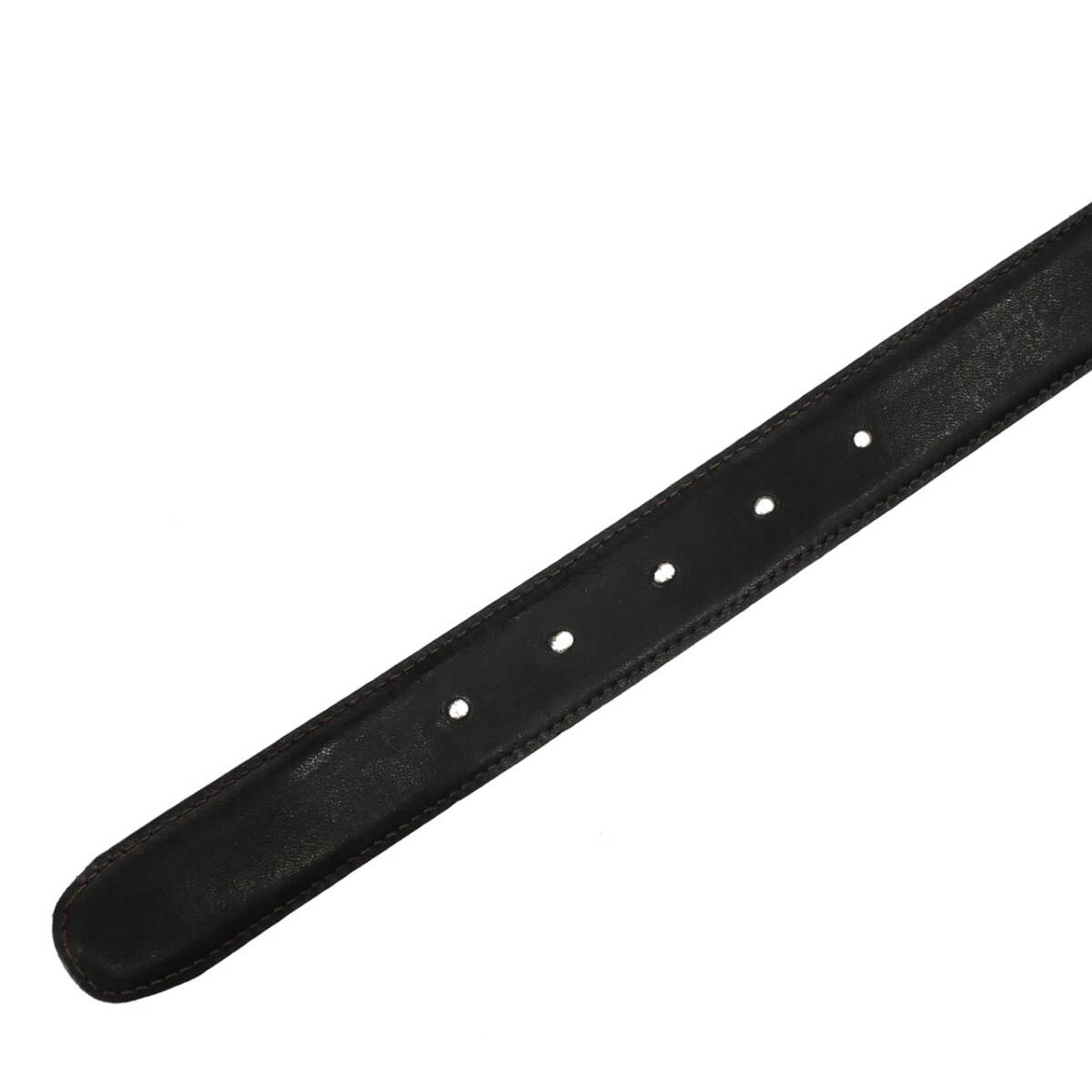 1円スタート GUCCI PLUS グッチプラス レザー ベルト ゴールド金具 ロゴバックル カジュアル フォーマル ブラック 黒 メンズ レディース