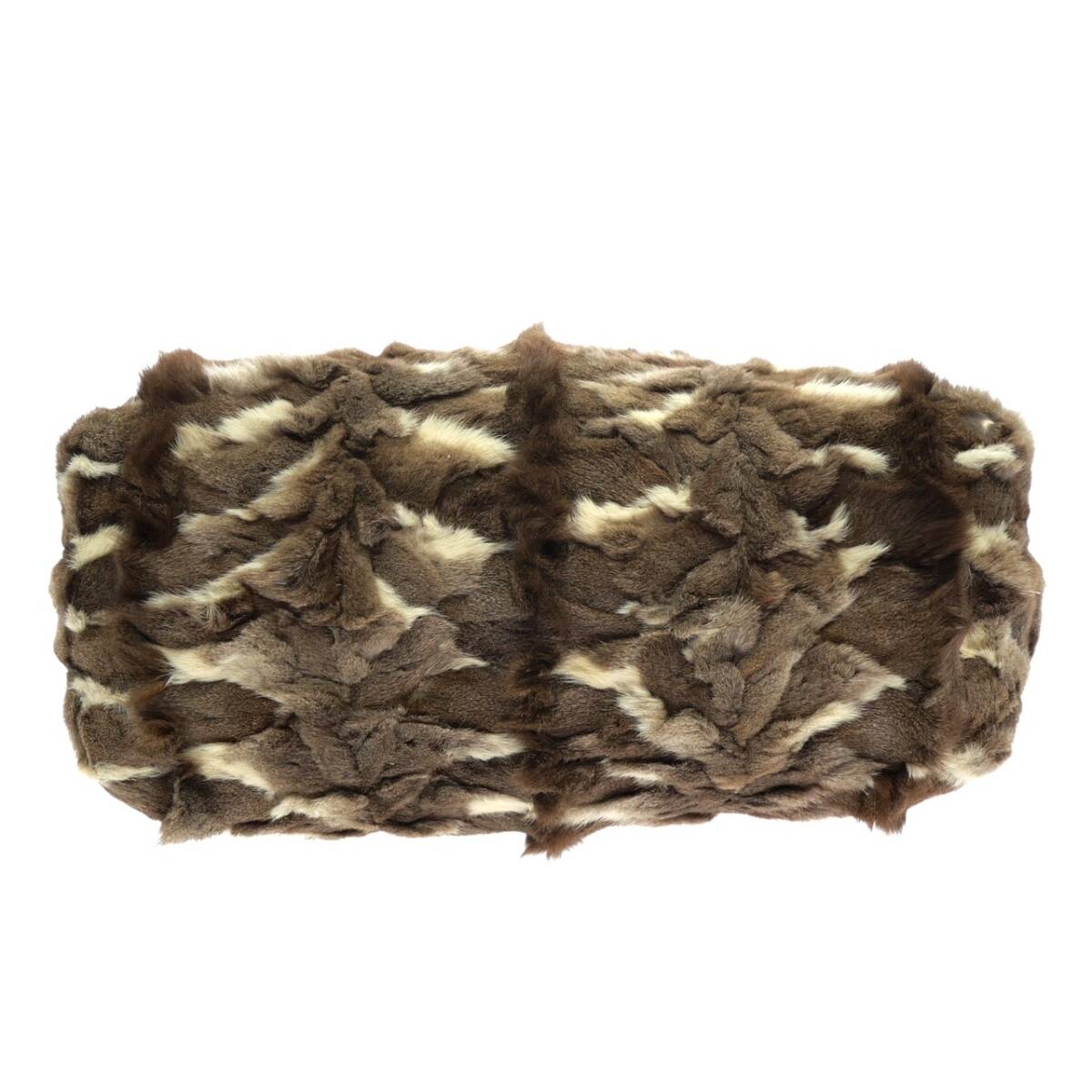 1円スタート FENDI フェンディ ファー ハンドバッグ シルバー金具 トートバッグ 手提げかばん レザー ブラウン アイボリー レディース