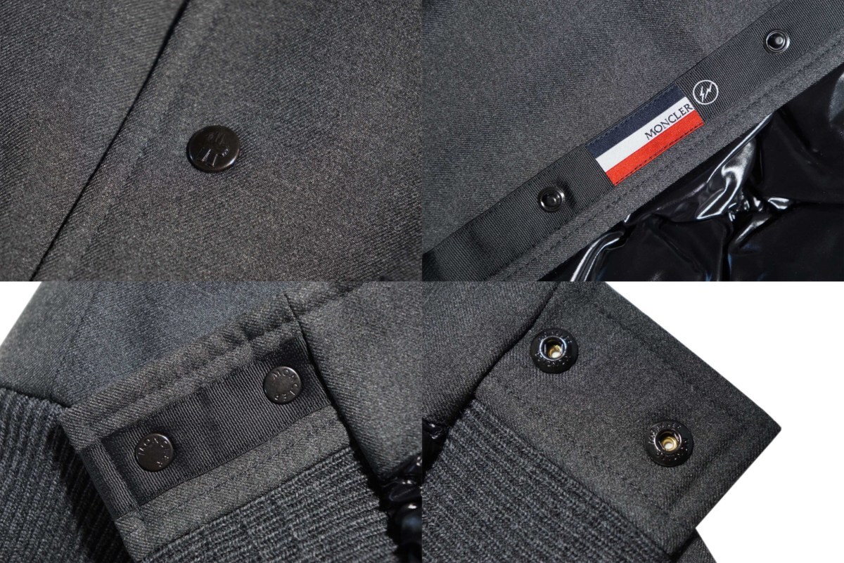 D455 7 MONCLER モンクレール FRAGMENT HIROSHI FUJIWARA SVEN ダウン スタジャン 921 グレー ★ 1