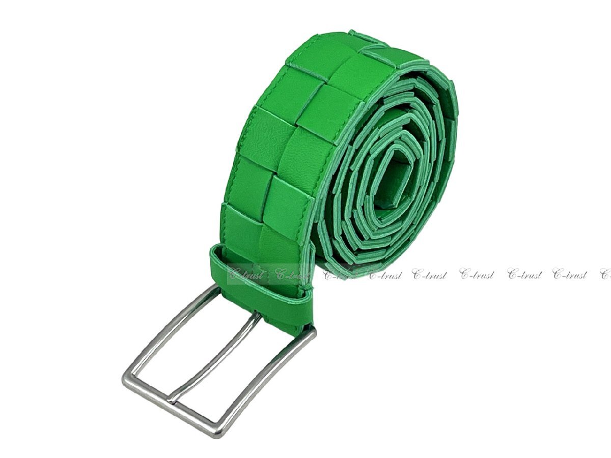 L786-90.. BOTTEGA VENETA ボッテガ ヴェネタ ベルト BELT イントレ カーフ ナッパ レザー イタリア制 ★ 3724 PARAKEET