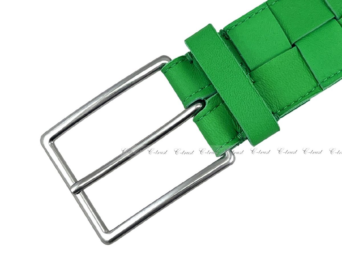 L786-90.. BOTTEGA VENETA ボッテガ ヴェネタ ベルト BELT イントレ カーフ ナッパ レザー イタリア制 ★ 3724 PARAKEET