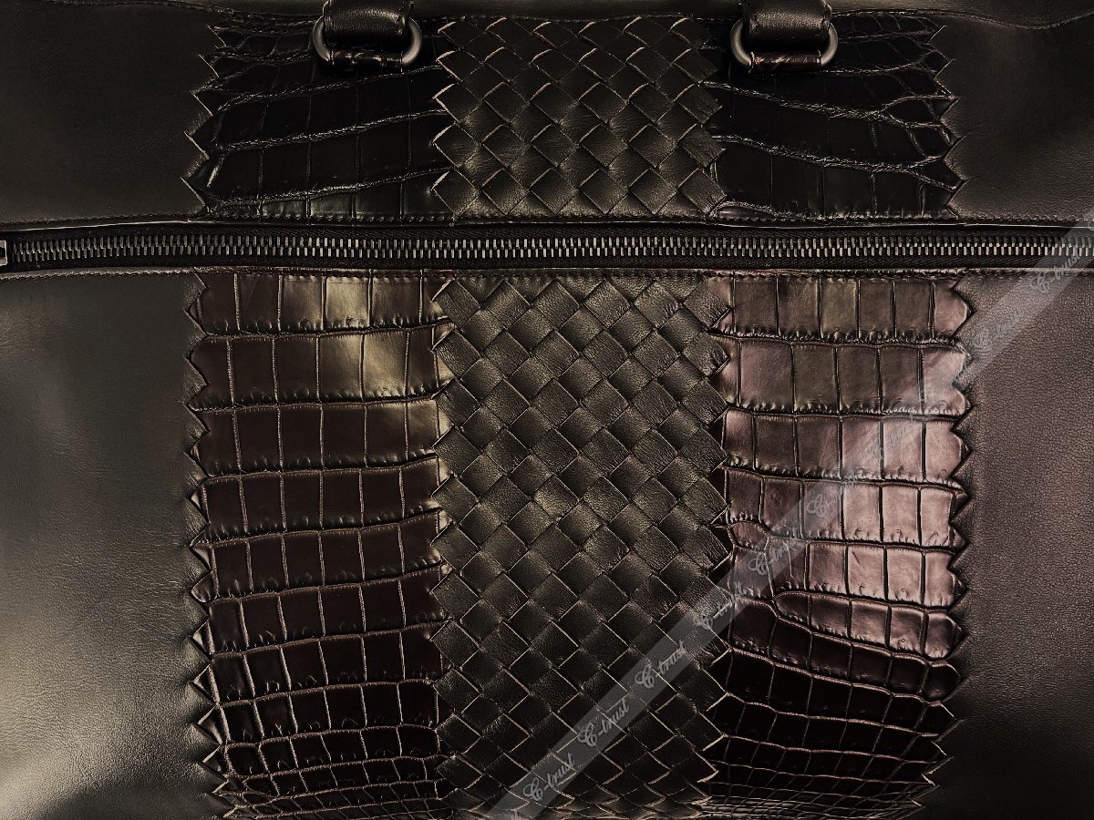 J101.. BOTTEGA VENETA ボッテガ ヴェネタ ビジネスバッグ 最高級(jí) リアルクロコ 2WAY イタリア制 ★ 2129 ESPRESSO
