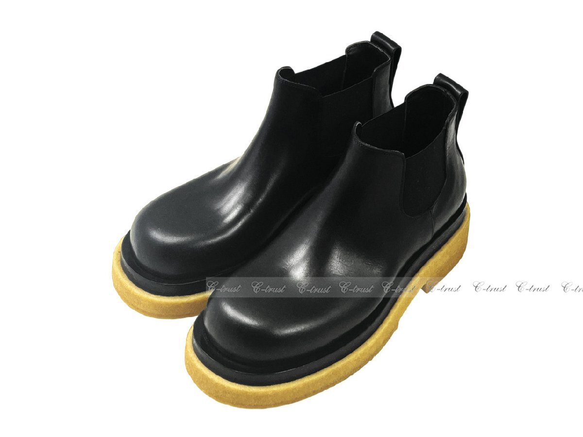 L466-41.. BOTTEGA VENETA ボッテガ ヴェネタ ハイカット ブーツ LUG BOOTS シューズ チェルシー イタリア制 ★ 1000 ブラック