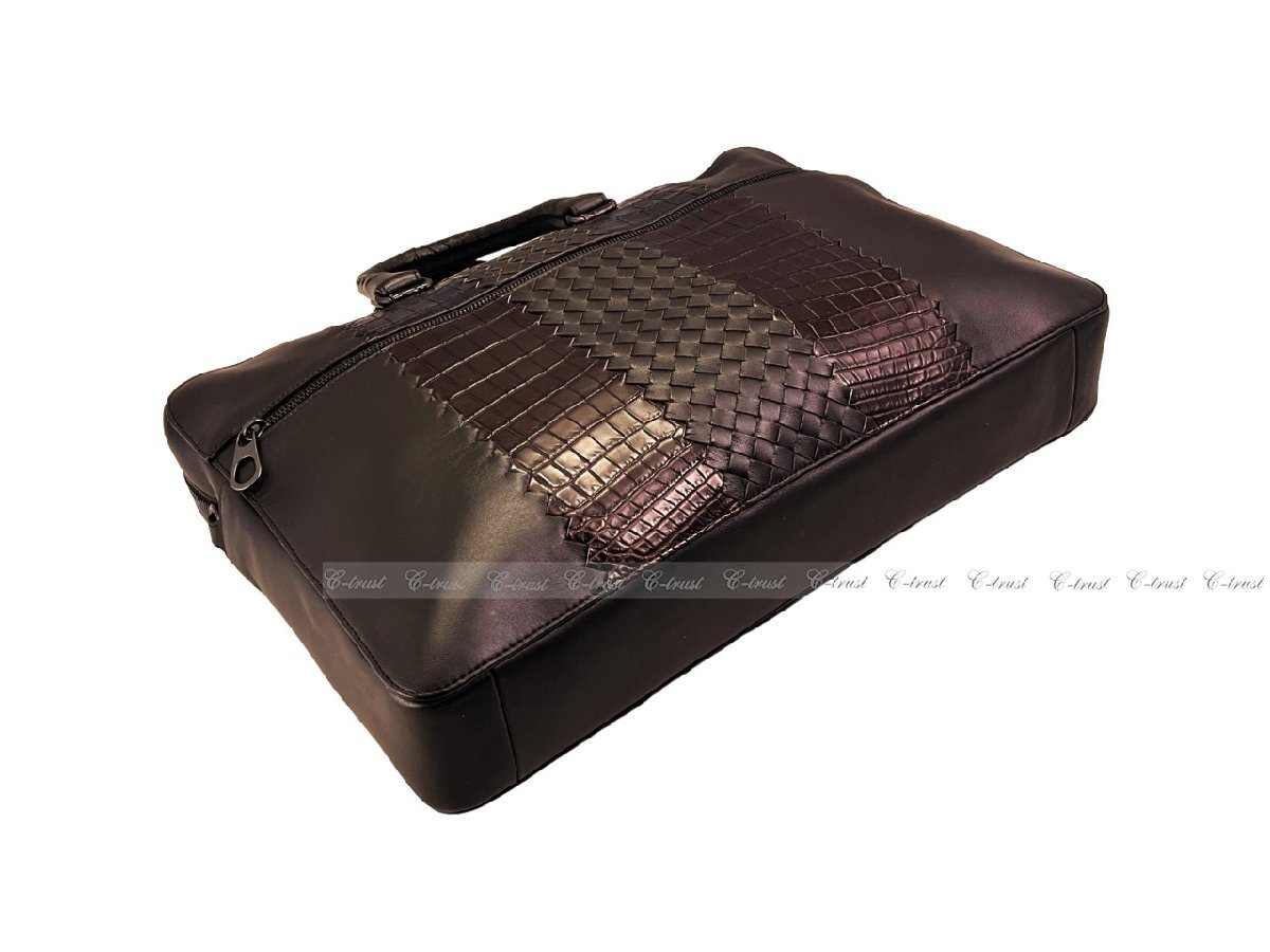 J101.. BOTTEGA VENETA ボッテガ ヴェネタ ビジネスバッグ 最高級(jí) リアルクロコ 2WAY イタリア制 ★ 2129 ESPRESSO